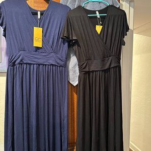 Summer Fall Dress for Women Casual Ruffle Short/Long Sleeve Dresses, Wrap V-Neck